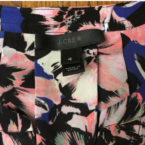 J Crew Silk Flutter Sleeve Top in Hibiscus Print - Picture 7 of 9
